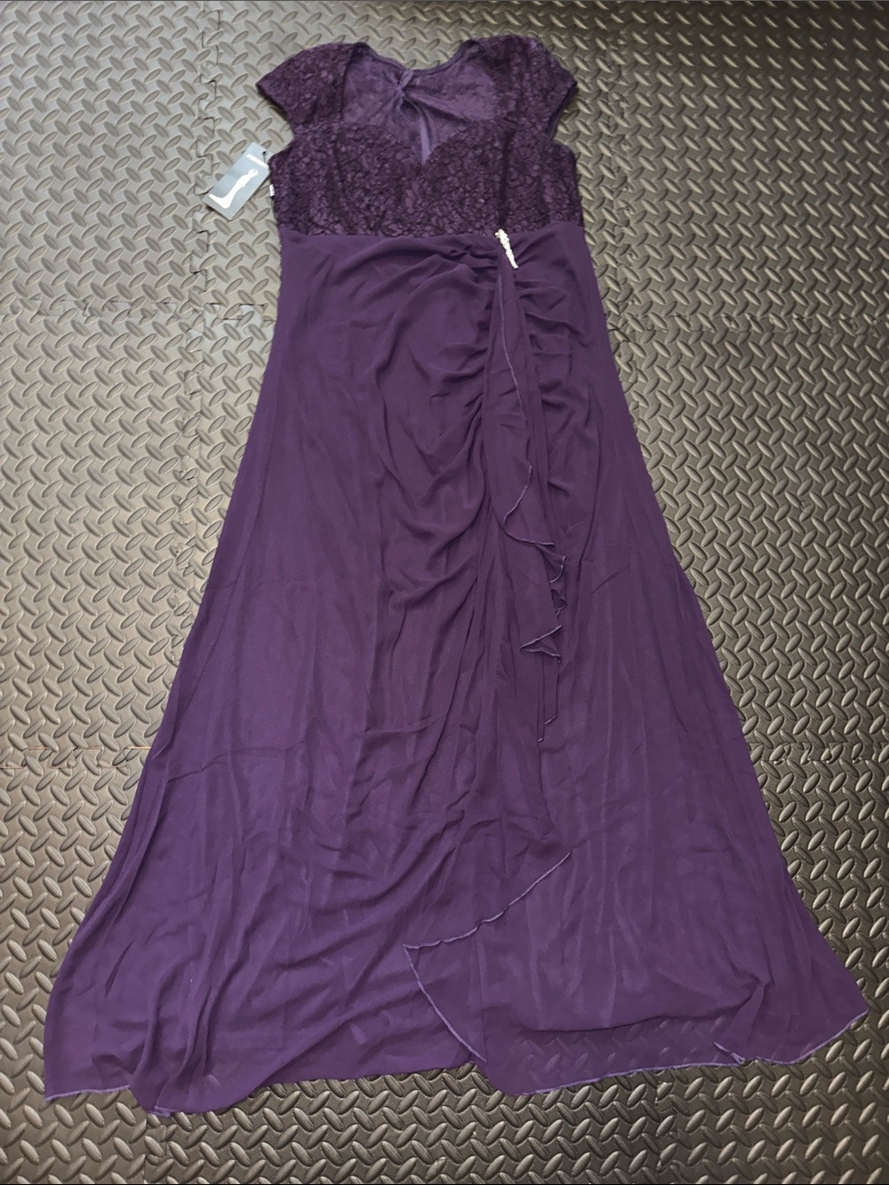 Ever Pretty Purple Lace Bodice Maxi Dress